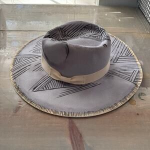 Original USA Gray Geometric Design Cowgirl Hat NWT